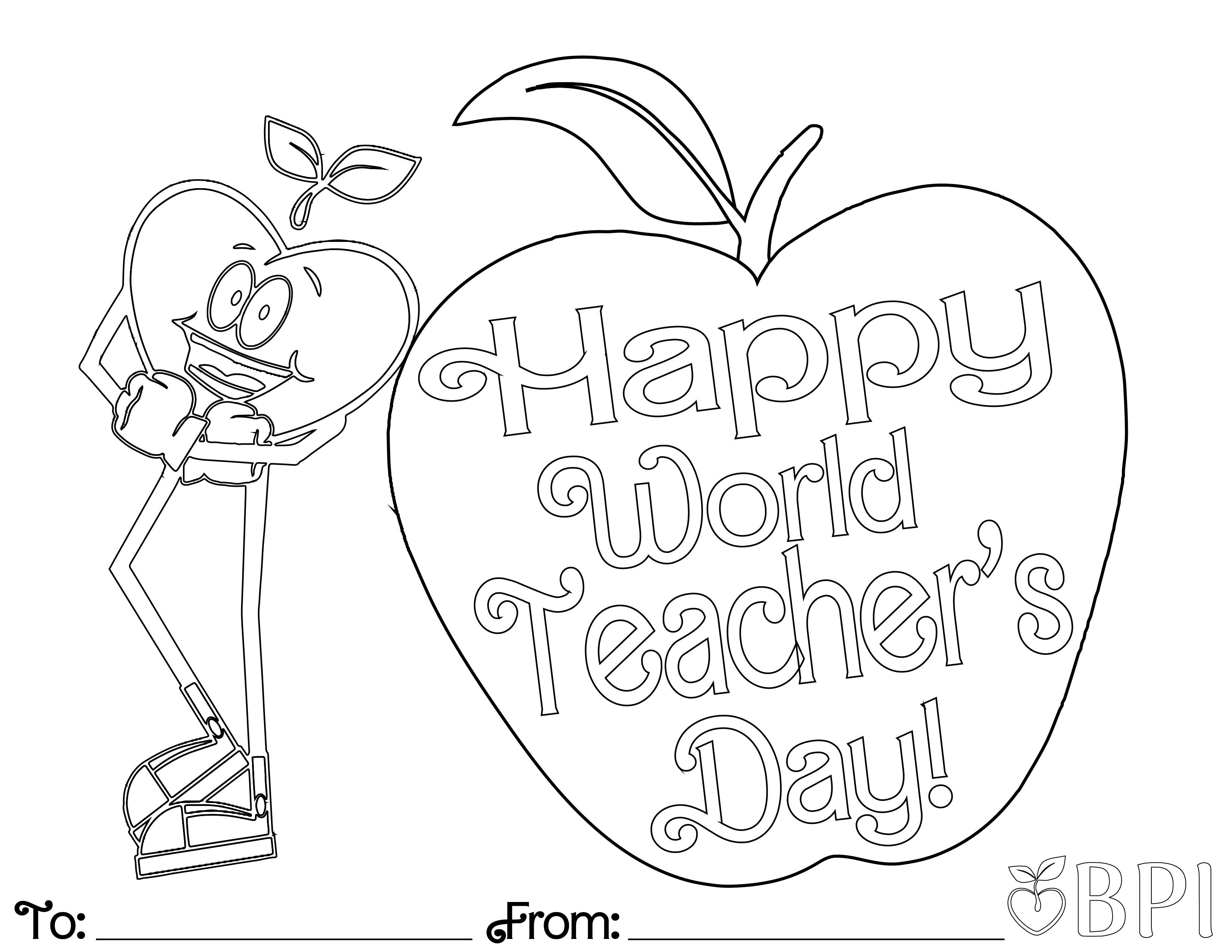 World Teachers' Day Coloring Sheet